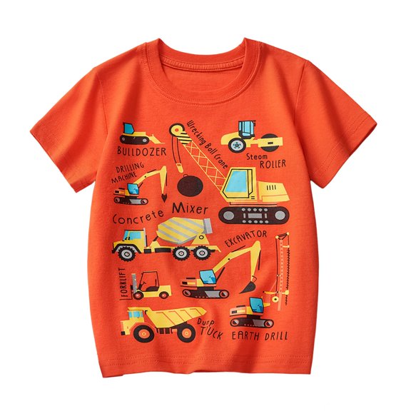 Byoo Toddler Boy's Vehicle Car Graphic Tshirts Soft Cotton Crew Neck Short Sleeve Summer Tee Tops Breathable Daily Tee Shirts