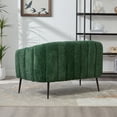 thumbnail image 5 of Small Loveseat, 50.2" Wide Upholstered Chenille Accent Couch, Modern Glam Tufted 2-Seater Sofa for Small Spaces, Studio Apartment, Dorm, Office, Living Room, Bedroom, with Metal Legs, Green, 5 of 10
