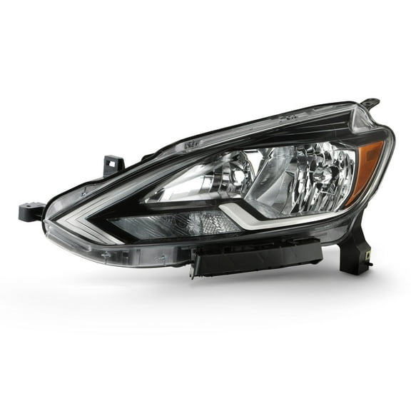 AKKON - Fits 2016 2017 2018 2019 Sentra [Halogen Type] Headlight w/ Chrome bezel Headlamp Driver Left Side 16 17 18 19