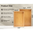 thumbnail image 5 of Fibogollo   Bamboo Set of 2 Serving Tray with Handles,Decorative Trays Platter,Breakfast Tray in Bed,Food Drinks Tray for Eating,Working,Storing(Natural), 5 of 6