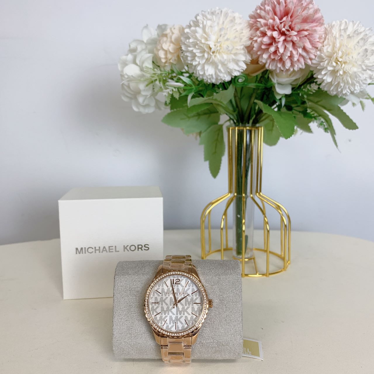 MICHAEL KORS JESSA Women\'s Watch~Pink Silicone~White Rose Gold Dial & Crystals Michael Kors Ladies Watch Jessa MK7206 | Watches Prime main image 2