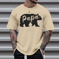 thumbnail image 2 of Rggeeun Men'S T-Shirts Papa Letter Print Crew Neck Short Sleeve Loose Fit Lightweight Cotton Knit For Summer Daily Office Classic Tee,Khaki,Xxxl, 2 of 4
