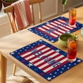 thumbnail image 4 of USA Flag Placemats Set of 1, 4th of July Stars Blue Red Stripe Retro Farmhouse Non-Slip Place Mats Washable Table Mats for Kitchen Dining Table Decorations Indoor/Outdoor, 4 of 9