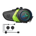 thumbnail image 1 of Auriculares Bluetooth para casco LX3 de 1200 mAh para motocicleta, BT5.0, manos libres, inalámbricos, estéreo, antiinterferencias, color verde, 1 of 5