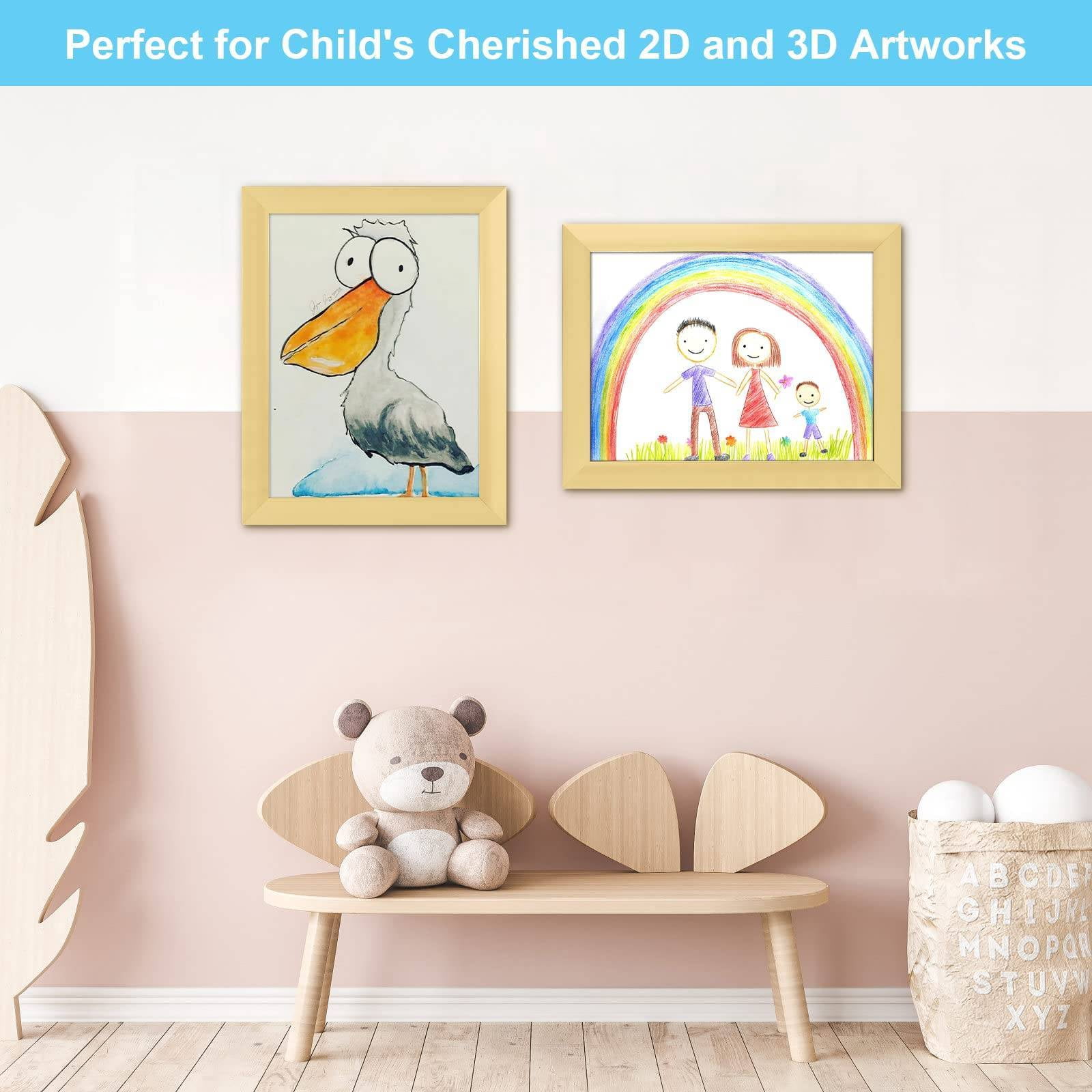 WSBArt Kids Art Frames, 8.5x11 Front Opening Kids Artwork Frames Changeable,Artwork Display Storage Frame for Wall,Holds 50 Pcs,for 3D Picture,A4 Art-Work,Crafts,Children Drawing,Hanging Art,Portfolio