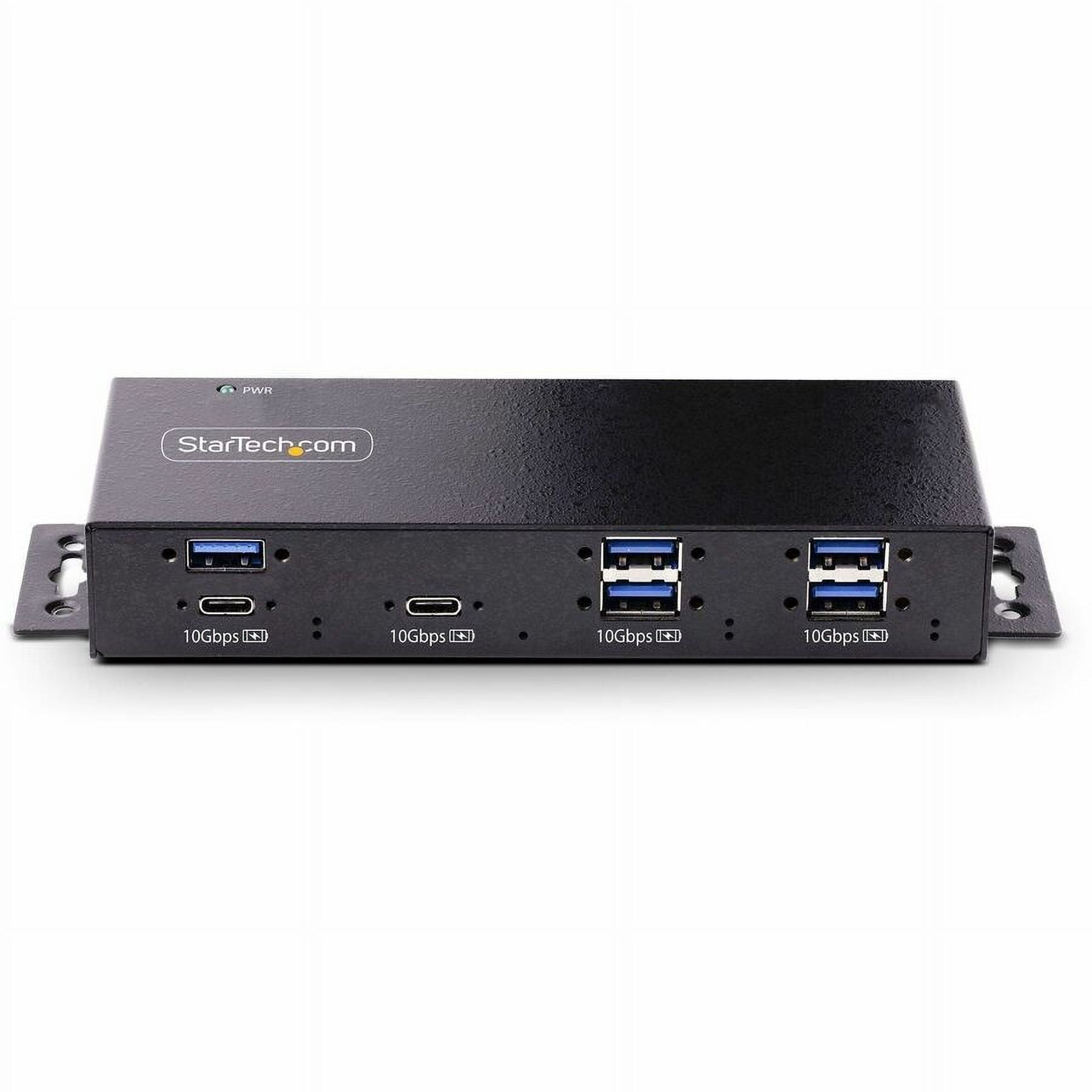 StarTech.com 7-Port Industrial USB 10Gbps Hub with Power Adapter, Mountable, 5x USB-A and 2x USB-C Downstream Ports, ESD Protection, TAA