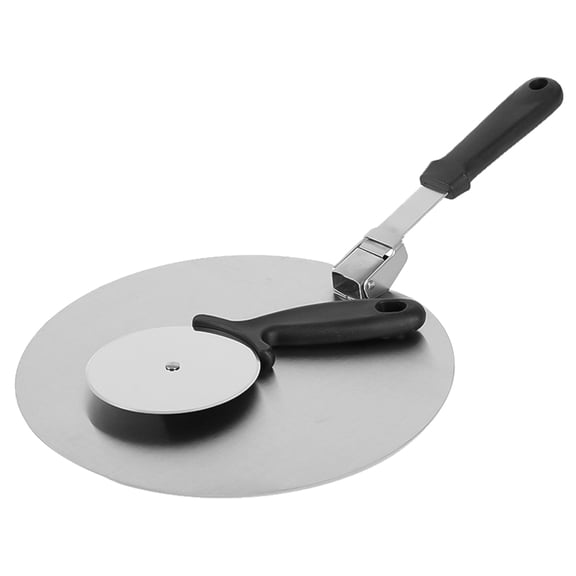 FRCOLOR Stainless Steel Pizza Cutter with Long Handle for Home Use and Easy to Clean Black