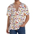 thumbnail image 1 of Balery Drink And Cocktail Glasses Camisa Casual de Manga Corta con Botones para Hombre, Texturizada, Estilo Cubano, para Playa, Verano-XX-Large, 1 of 5