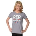 thumbnail image 3 of Dominicana Rep the Republic Cool Flag Womens Fitted Plus Size Graphic Tee Brisco Brands 2X, 3 of 5