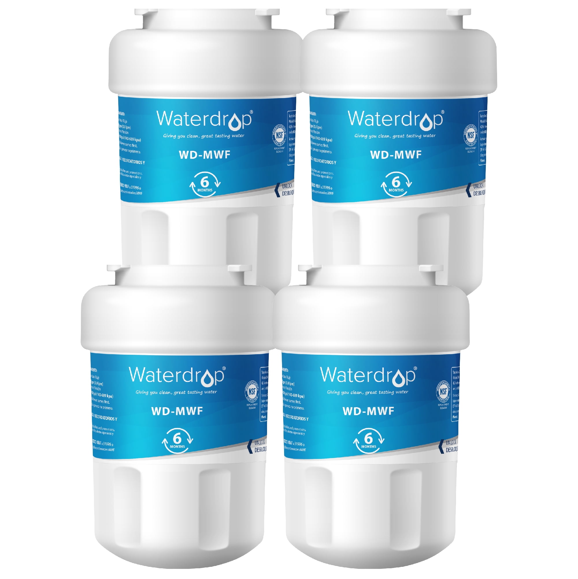 Waterdrop MWF Refrigerator Water Filter, Compatible with GE SmartWater