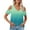 Mint Green, variant on Women Cold Shoulder Tops Short Sleeve V Neck Summer Tee 2025 Fashion Outfits Casual Gradient Color T Shirts