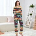 thumbnail image 4 of FORMRS Womens Pajama Set Long Sleeve Top and Pants with Pockets Soft Comfy Lounge Sleepwear, Sizes S-2XL, Artistic Desert Pattern, 4 of 7
