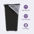 thumbnail image 5 of Superio Laundry Hamper with Lid Brown, 50 Liter Knit Laundry Hamper Basket, 5 of 8