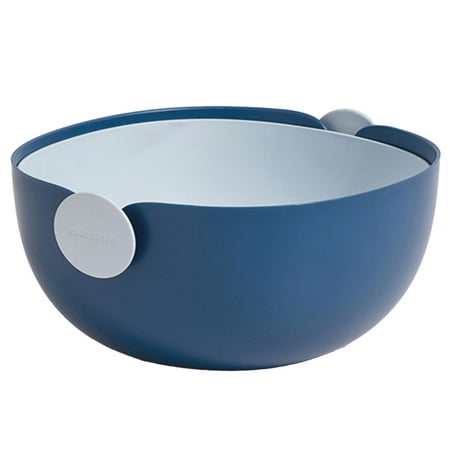 

MERILER 2 Pack Strainers and Colanders Bowl Set - Sturdy Kitchen Sink Strainer for Fruit Vegetable Wash and Noodle Pasta Rinsing - Safe and Multi-Functional Plastic
