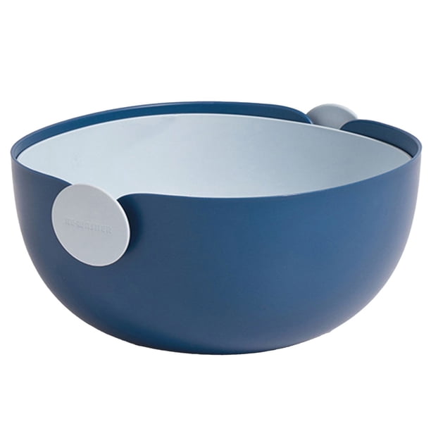 Utensilios de cocina, juego de 2 coladores y cuencos, resistente colador para lavar frutas y verduras, colador de pasta, colador de frutas y verduras, cesta de lavado segura.