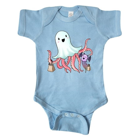 

Inktastic Cute Ghost Octopus Trick or Treating with Bat Gift Baby Boy or Baby Girl Bodysuit