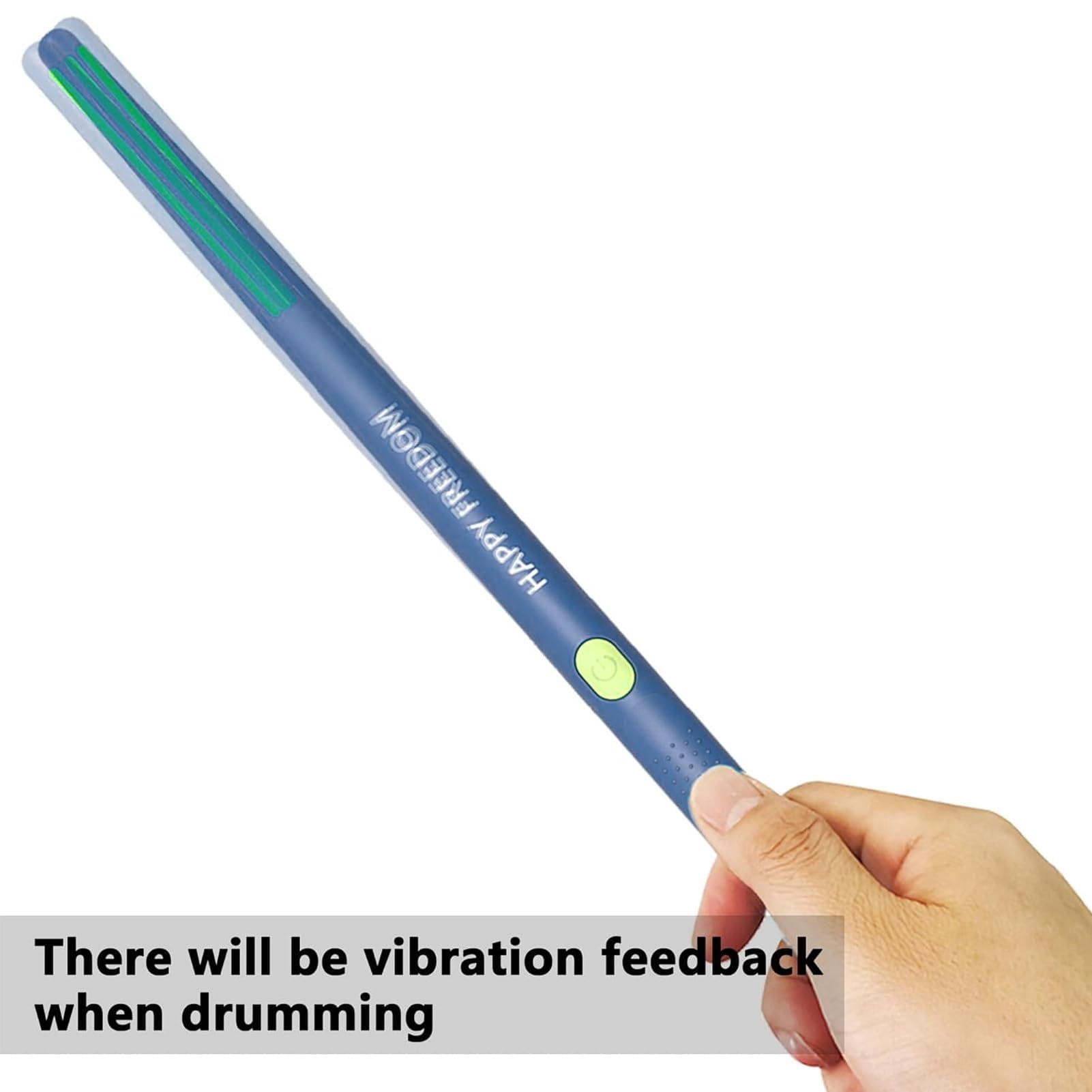 LCBarley Virtual Air Drum Set Bluetooth RGB Electric Air Drum Sticks with 8 Sound 3D Motion Sensing, Portable Rechargeable Drumsticks for Beginners Kids Adults (Blue)