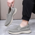 thumbnail image 3 of pwidon Men Walking Shoes Comfort Slip On Breathable Mesh Lightweight Non Slip Casual Loafer Athletic Sneakers Black Khaki 39, 3 of 4