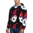thumbnail image 3 of Kdxio 4th of July Gnomes Print Mens Casual Hooded Collar Drawstring Hoodies Pullover Sweatshirts Casual Long Sleeve Shirts-XX-Large, 3 of 7