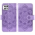 thumbnail image 5 of Compatible with T-Mobile Revvl 7 5G Wallet Phone Case and Tempered Glass Screen Protector Flower Faux Leather Flip Credit Card Holder Stand Zipper Cell Cover for T Mobile Revel7 Women Purple, 5 of 9