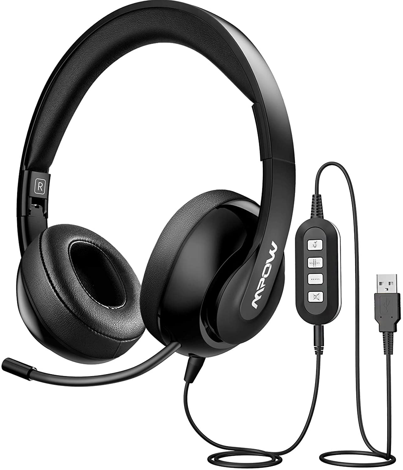 Mpow 3.5mm USB Headsets Foldable Noise 