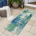 thumbnail image 6 of Runner Rug 15.7"x47.2", Blue Green Non Slip Backing Floor Mats Area Rugs, Absorbent Muddy Dirt Trapping Carpet for Hallway Entryway Kitchen Bedside Modern Abstract Minimalist Texture Watercolor, 6 of 9