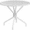 White, variant on Flash Furniture Commercial Grade 35.25" Round White Indoor-Outdoor Steel Patio Table with Umbrella Hole