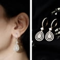 thumbnail image 3 of Rosec Jewels Certified Moissanite Teardrop Earrings for Women - Hoop Drop Earrings - D-VS1 Grade - Ready to Gift with Jewelry Box, 10K Yellow Gold, 3 of 8