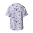 thumbnail image 4 of Goofa Purple Butterfly Printed Men's Casual Short-sleeved Shirt,Lightweight Breathable Button-down,Summer Casual men's top,Versatile Fashion shirt-3X-Large, 4 of 7