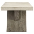 thumbnail image 3 of Inn 28 Inch Square End Table, Crossed Legs, Wood Grain Detail, Gray, Beige, 3 of 5