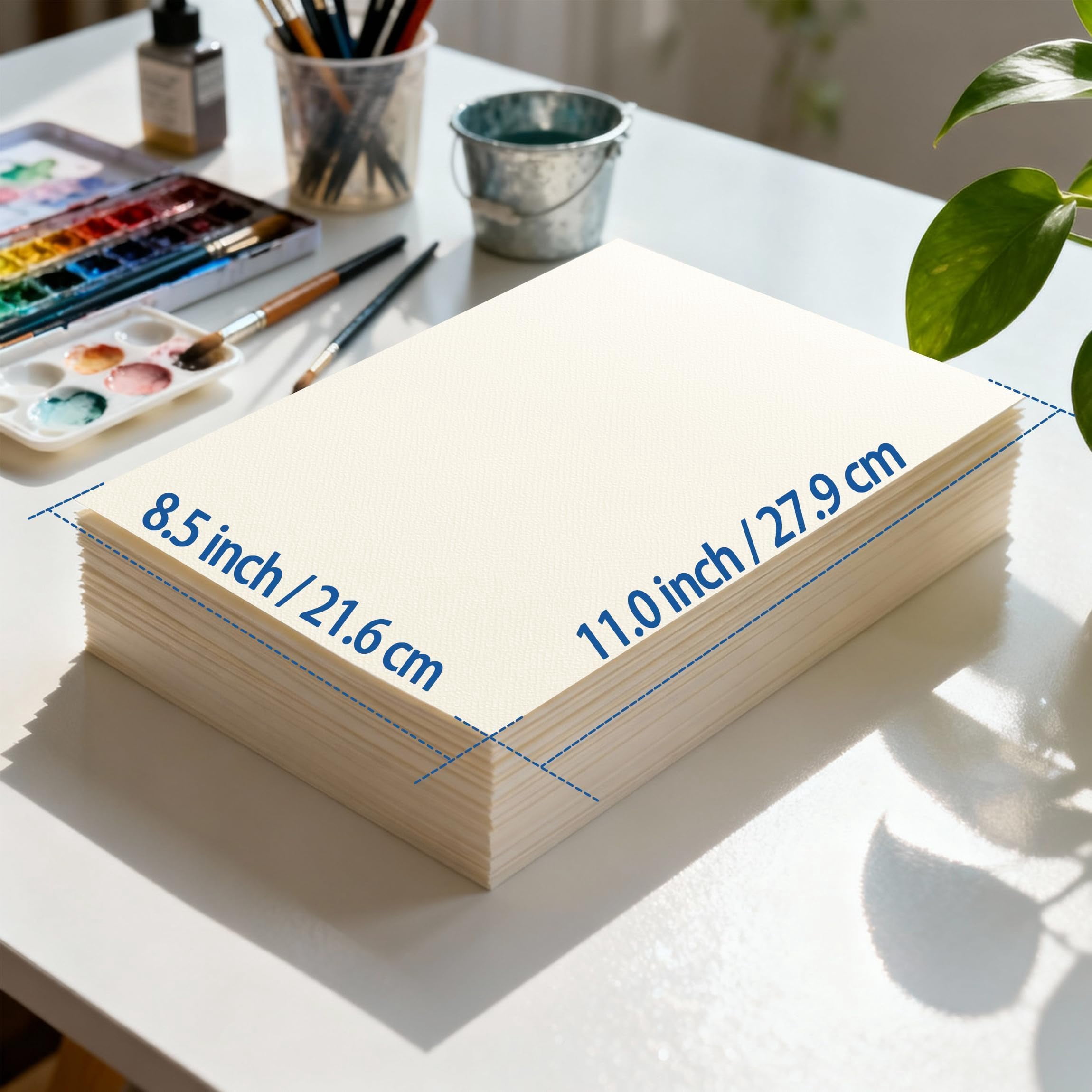 Watercolor Paper 100 Sheets 8.5x11 Inches Cold Press for Painting and Crafting