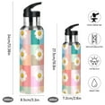 thumbnail image 2 of Yayeee 20oz Double Wall Stainless Steel Water Bottle with Flip Straw, Pink Checkered Daisy, 2 of 7