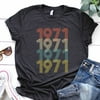 Tuscom Women's Casual Birthday Gift T Shirt Vintage 1971 Original Parts Tee Cute Tee