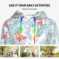 thumbnail image 4 of Lsque Tropical Flamingo Pattern Casual Women's Hoodie,Hooded Sweatshirt with Kangaroo Pocket,Pullover Hoodie with Eye-catching Drawstrings-X-Large, 4 of 7