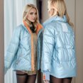 thumbnail image 5 of Lovskoo Womens Winter Coats Quilted Jacket Zipper Long Sleeve Hooded Cotton Padded Jacket Blue, 5 of 6