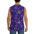thumbnail image 4 of Fotbe Men's blue purple Snowflake Print Men's Sleeveless Muscle Tank Tops Casual T-Shirts for Gym Workout Beach-X-Large, 4 of 8