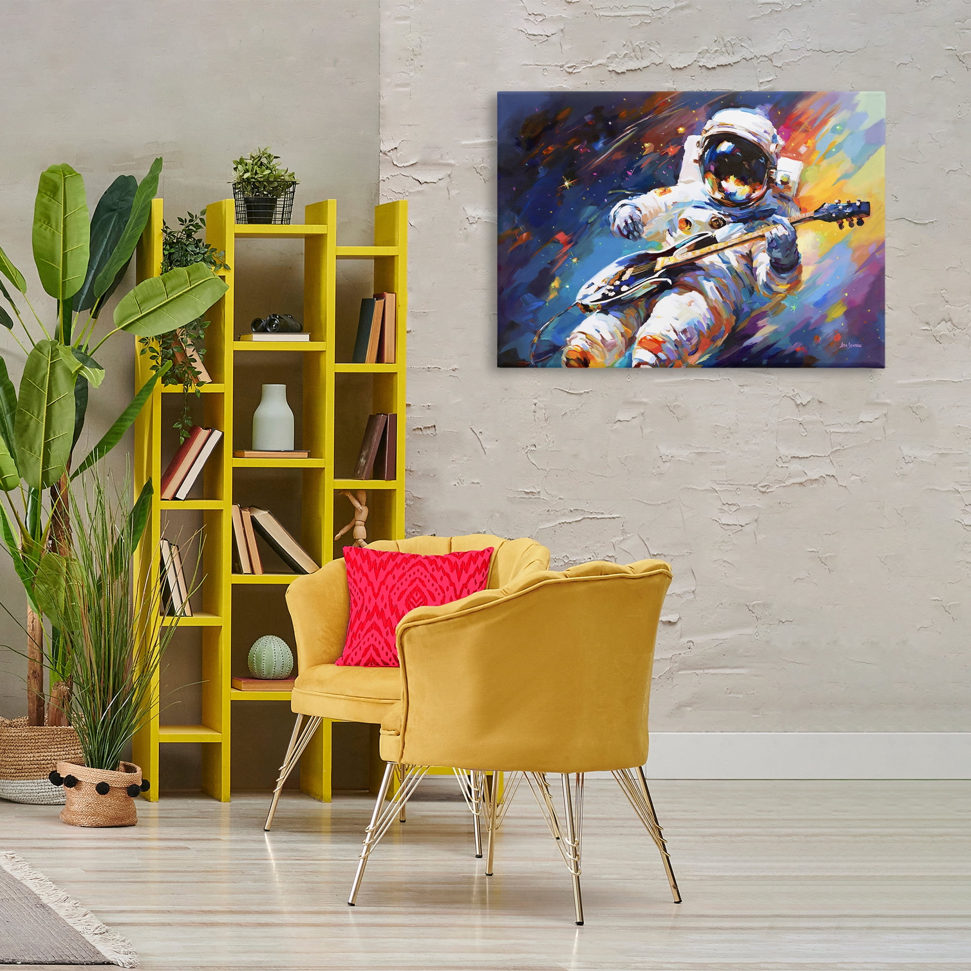 Stupell Industries Melodies Beyond Earth Astrology & Stars Painting Wrapped Canvas Art Print Wall Art, 36 x 24