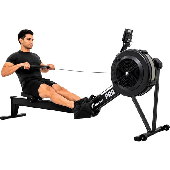 Maquina Remadora Aire Profesional Bluetooth Conexion APP Capacidad 200 kg Monitor LCD 10 Niveles de Flujo de Aire Asiento Ergonomico Home Gym CrossFit Entrenamiento Cardio Resistencia Fuerza
