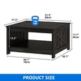 thumbnail image 4 of DEXTRUS Farmhouse Square Coffee Table, Rustic Center Table for Living Room, Black Oak, 4 of 8