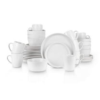 Stone Lain Albie 32-Piece White Dinnerware Set Stoneware (Service for Set for 8)
