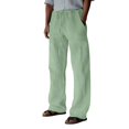 thumbnail image 1 of Men's Casual Pants - Everyday Full Length Solid Mid Rise Trousers with Pockets and Drawstring for Comfort and Easy Wear, 1 of 5