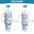 thumbnail image 6 of Yayeee 40oz Stainless Steel Tumbler with Straw and Handle Double-Wall Insulated Travel Water Bottle, Blue Animals Pattern, 6 of 8