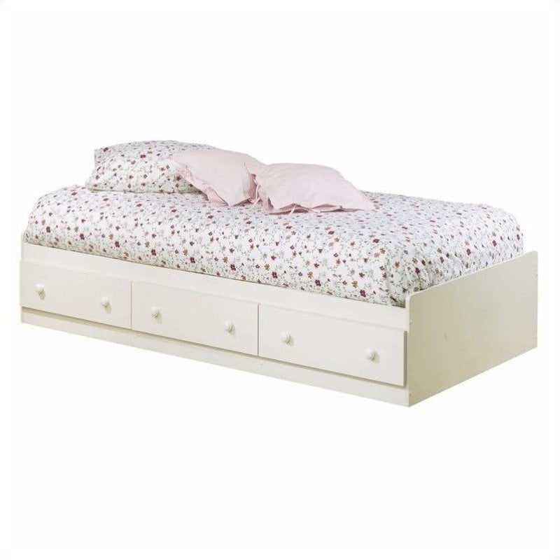South Shore Summer Breeze Twin Bookcase Headboard and Storage Bed in
