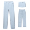 thumbnail image 3 of Boys School Uniform Pants Straight Pants With Pockets Pull On Chino Pants Stretch Pants Pink Pants For Boys Boys Back To School Clothes Boys Pants 13-14 Years, 3 of 5