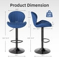 thumbnail image 2 of Taburetes de Bar Youhauchair de Terciopelo Ajustables Giratorios Azules Juego de 3, 2 of 8