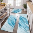 thumbnail image 2 of Blue White Gold Marble Pattern Kitchen Rugs Sets Of 3,Kitchen Runner Rugs Non Skid Washable,Decorative Kitchen Floor Mats for Kitchen,Sink,Laundry,17"x30"+ 17"x47" + 17"x59", 2 of 6