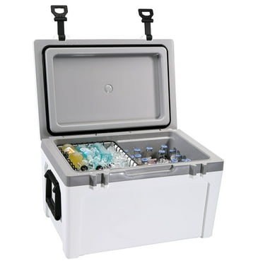 KFFKFF 52 Quart Hard Cooler Insulated Portable Cooler 50-Can Capacity Ice Chest