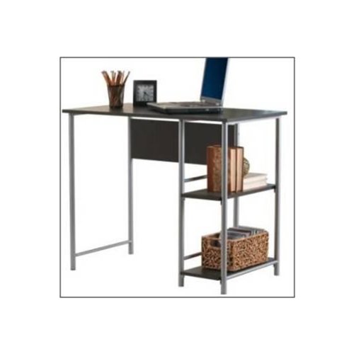 Mainstays Basic Metal Student Computer Desk, Rustic Oak Desk, Tiny