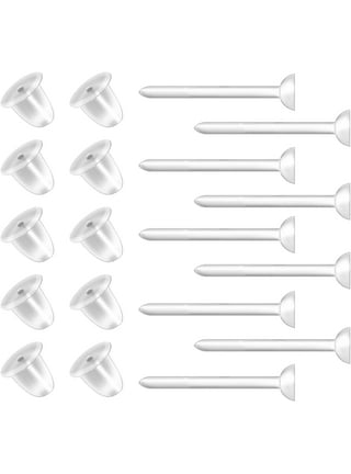  Clear Earrings, KMEOSCH Upgraded 6 Pairs Plastic Post Earrings  for Surgery (Bowtie Earrings): Clothing, Shoes & Jewelry