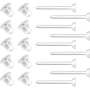 ZOIZOCP Clear Earrings,3mm Plastic Earrings for Sensitive Ears,Clear Earrings for Sports/Work,Invisible Earrings Clear Stud Earrings 100 Pairs Earring Backs and Blank Pins Stud(200 pieces/100 Pairs)